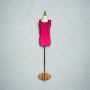 Red Haute Womens Draped Scoop Neck Top L Pink Sleeveless Spring Summer Tank USA